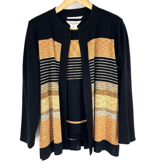 Exclusively Misook Sweater Set Size Medium Petite Cardigan Shell Tank Top 2 Pc - Picture 1 of 12
